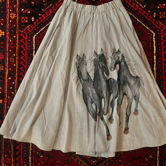 Skirt Horses Elastic Waist