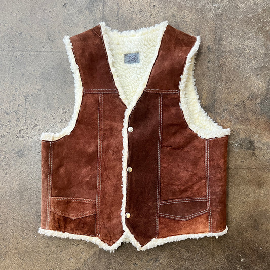 Vest Brown Suede Size 38