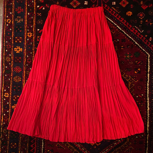 Skirt Red Elastic Waist
