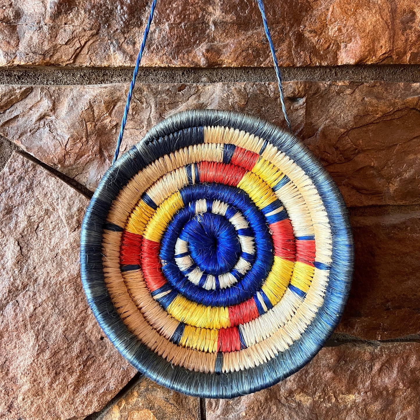 Basket Vintage Colorful Woven Plate