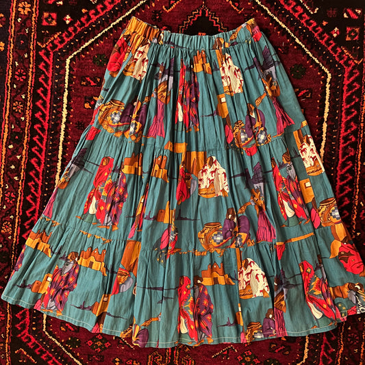 Skirt Navajo Scene Elastic Waist