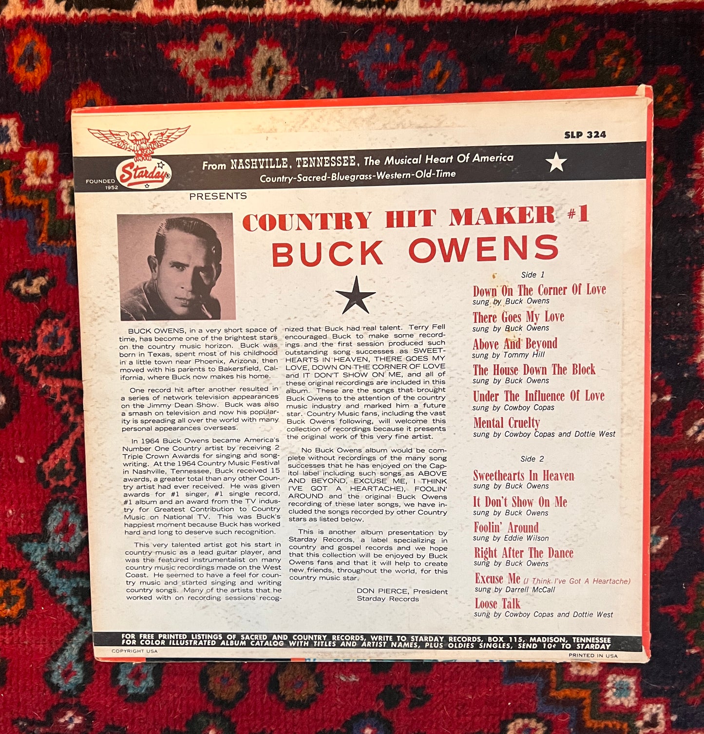 Vinyl-Buck Owens Country Hit Maker