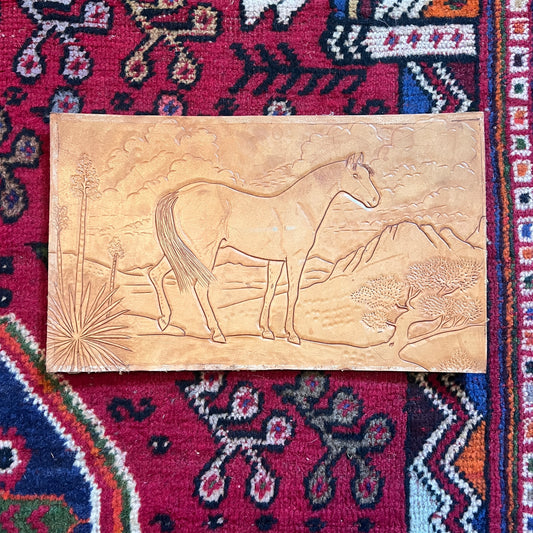 Art Tooled Leather Horse