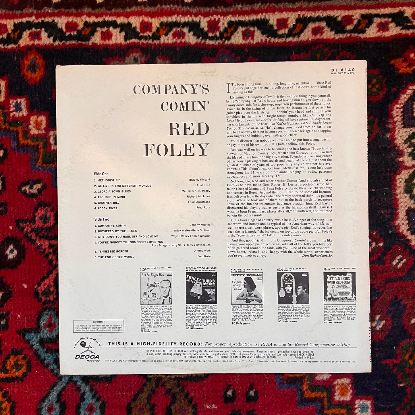 Vinyl-Red Foley Company’s Comin