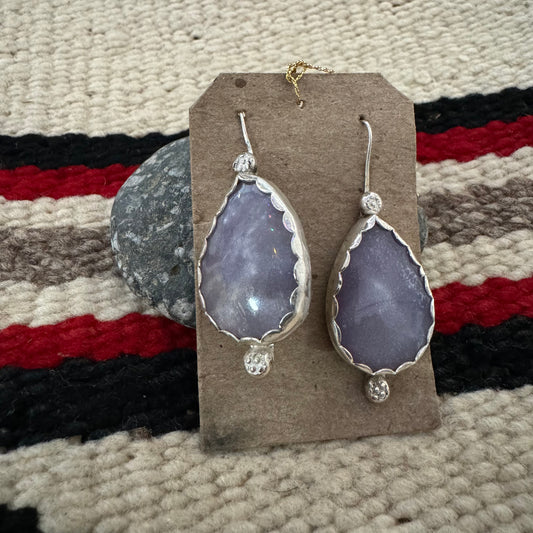 Sterling and Lavender Agate Earrings