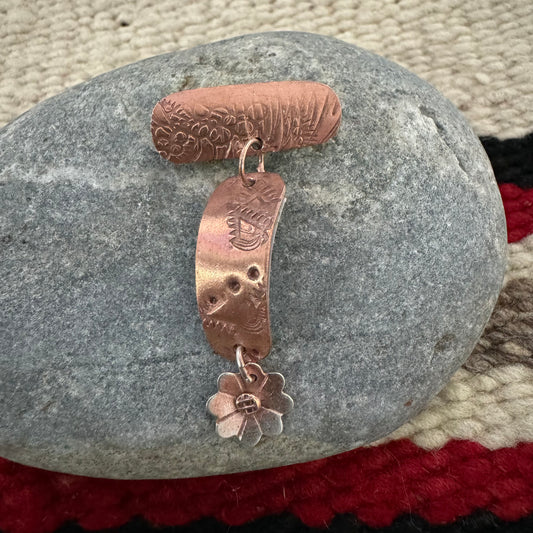 Copper Dangling Brooch