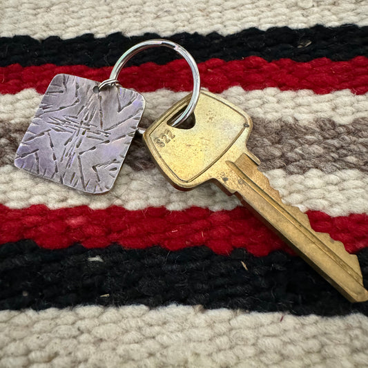 German Silver Hand Stamped Key Fob