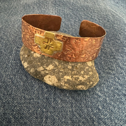 Copper and Brass Cuff (Cross)