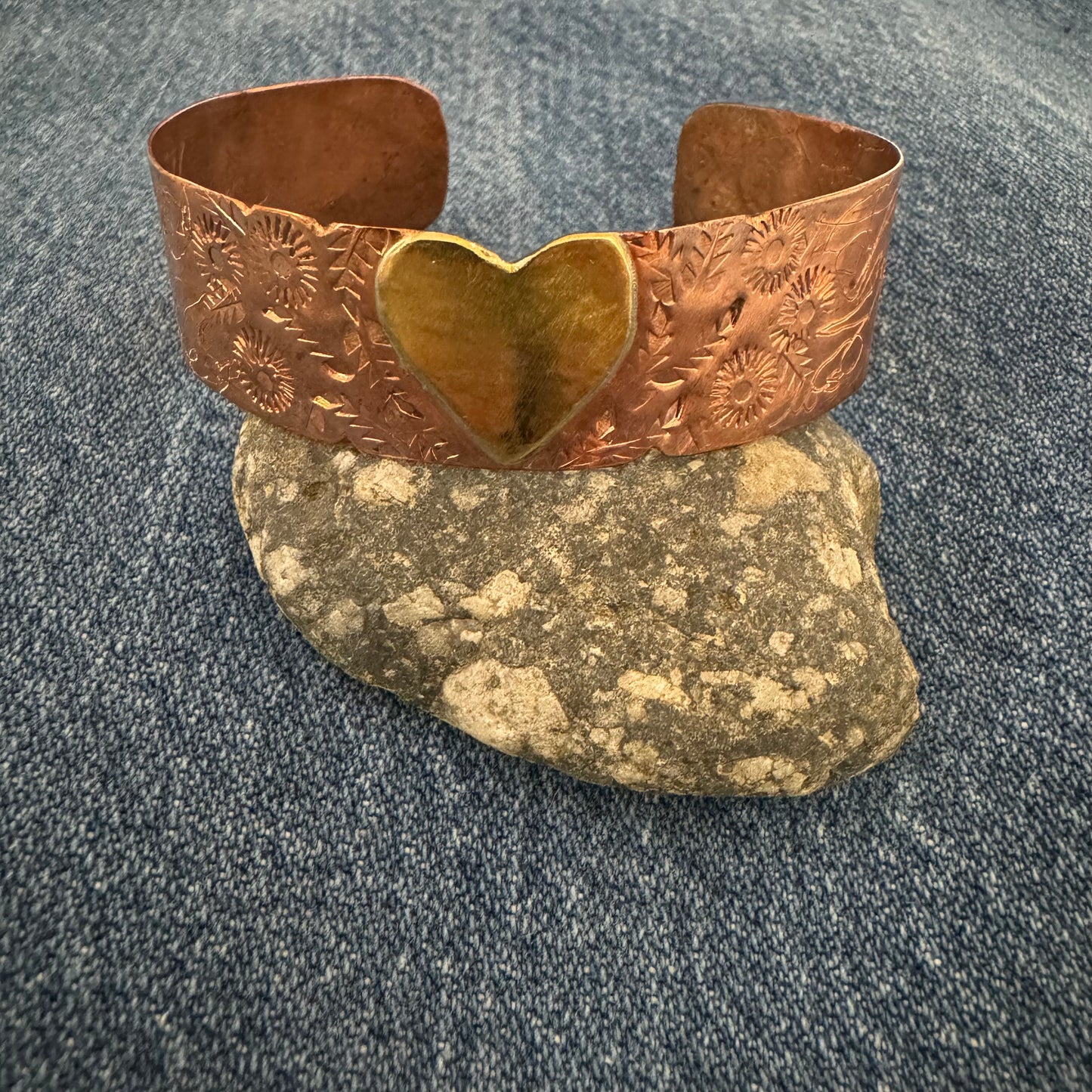 Copper and Brass Cuff (Heart)