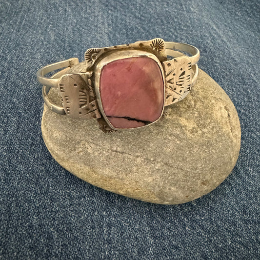 Sterling and Rhodonite Cuff