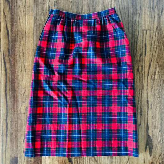 Pendleton Plaid Wool Skirt